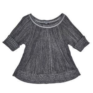 Armani Exchange Mohair Wool Cotton Blend Sweater Gray Women's XS Short Sleeve